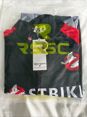 Ghostbusters Rssc Sports Black & Red Zip-Up  Cycling Jacket
